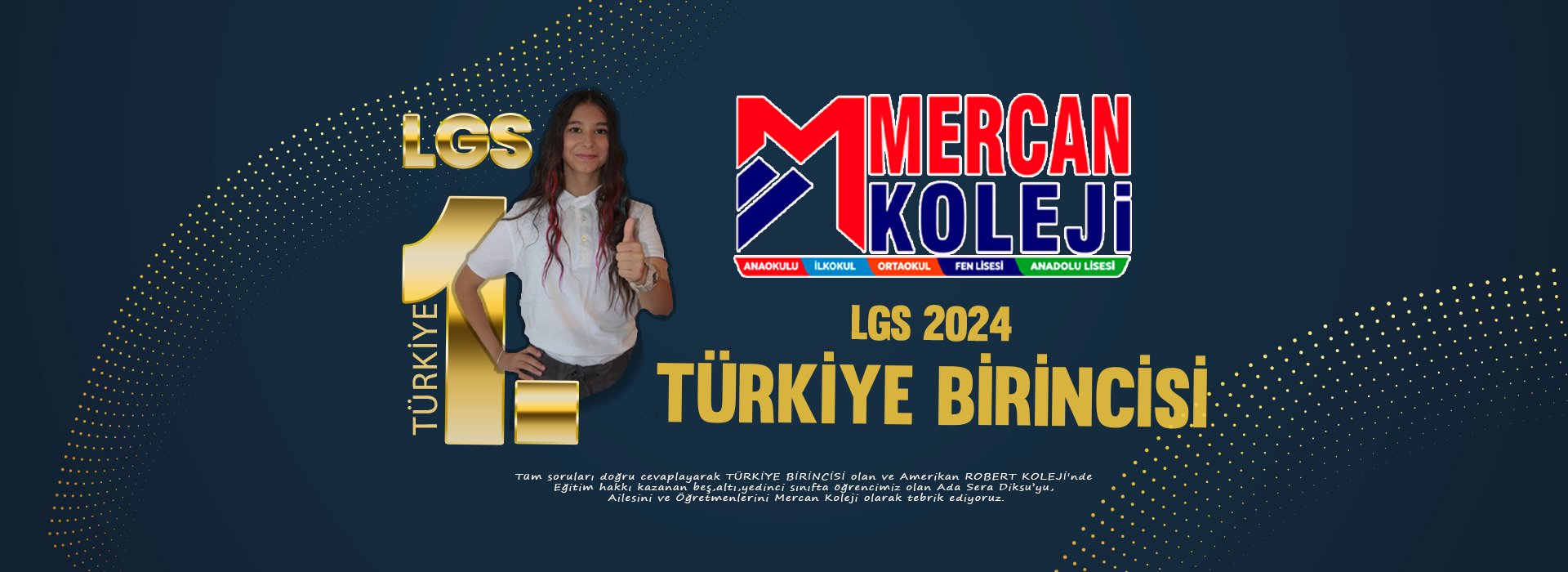 LGS 2024 Türkiye Birincisi. Malatya Mercan Koleji